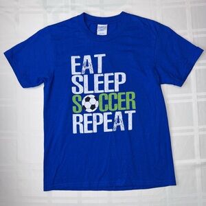 Gildan Blue Soccer Slogan Tee